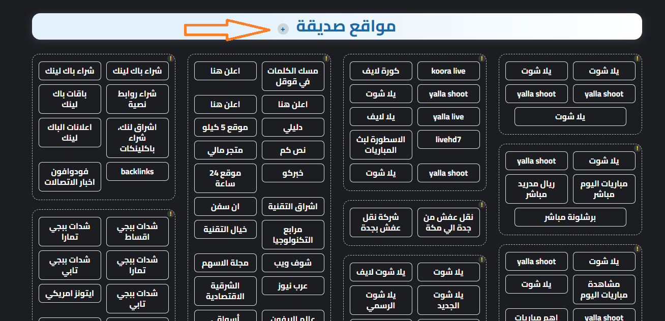 أمثلة على الروابط النصية